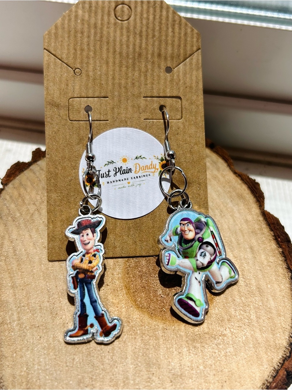 Toy Story Character Dangle Earrings Woody Buzz Handmade Disney